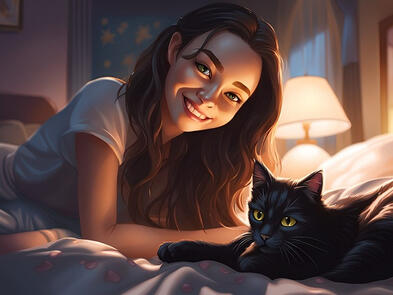 少女と猫